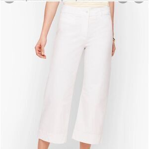 Talbots Wide Leg Crop Chino White Pants Women’s Size 2
